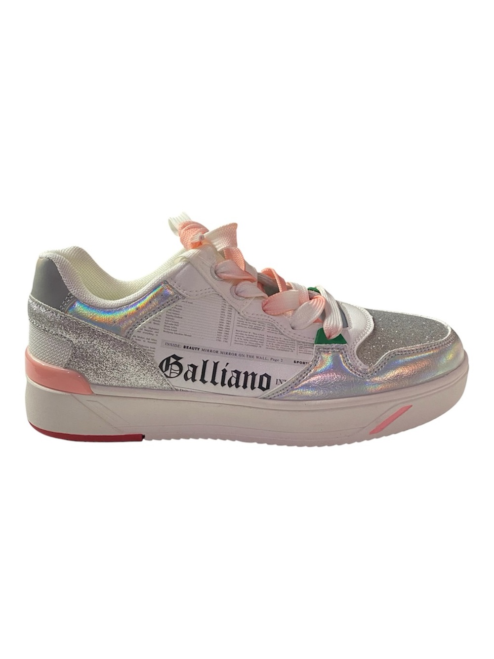 New John Galliano Paris Runners Size 38 7.5-8 White Embellished Glam Chic
